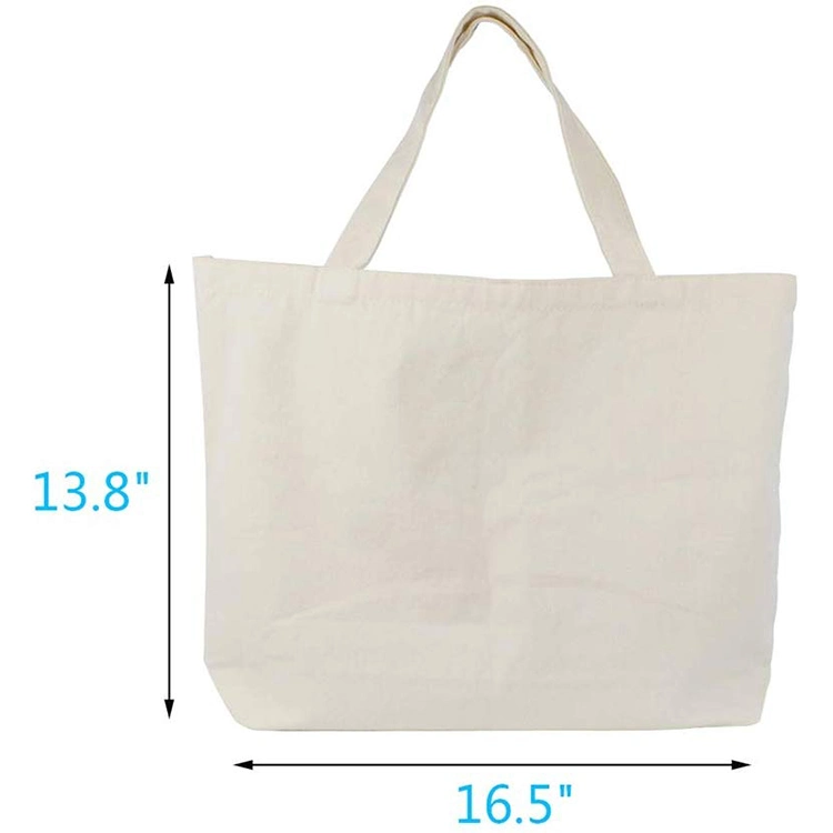 Foldable Cotton Canvas Fabric Reusable Shopping Cotton Bags with Rope Handle